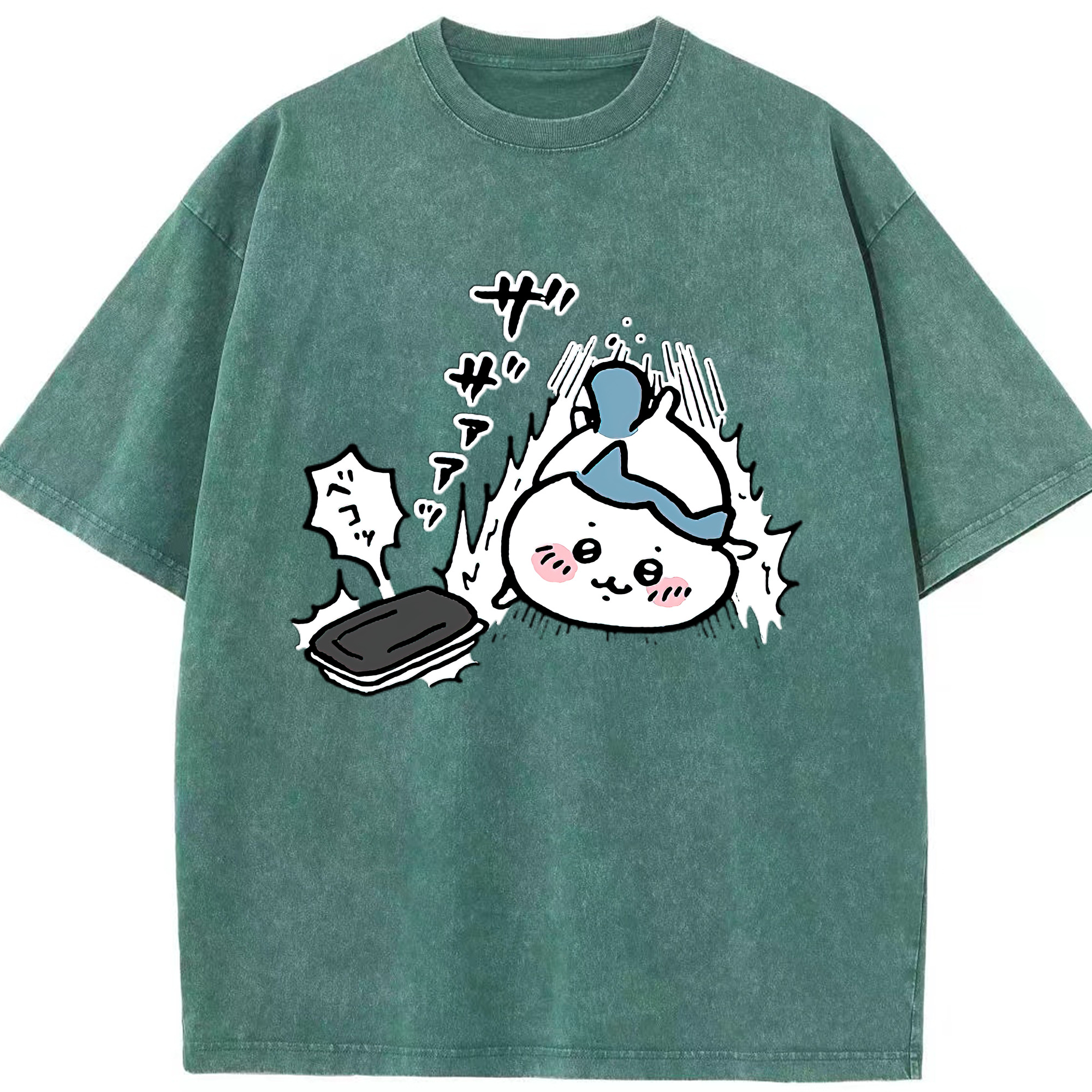 （画像用） ちいかわ ハチワレ Chii-kawa hachiware 綿100% ヴィンテージ風 半袖Tシャツ（フロントプリント）